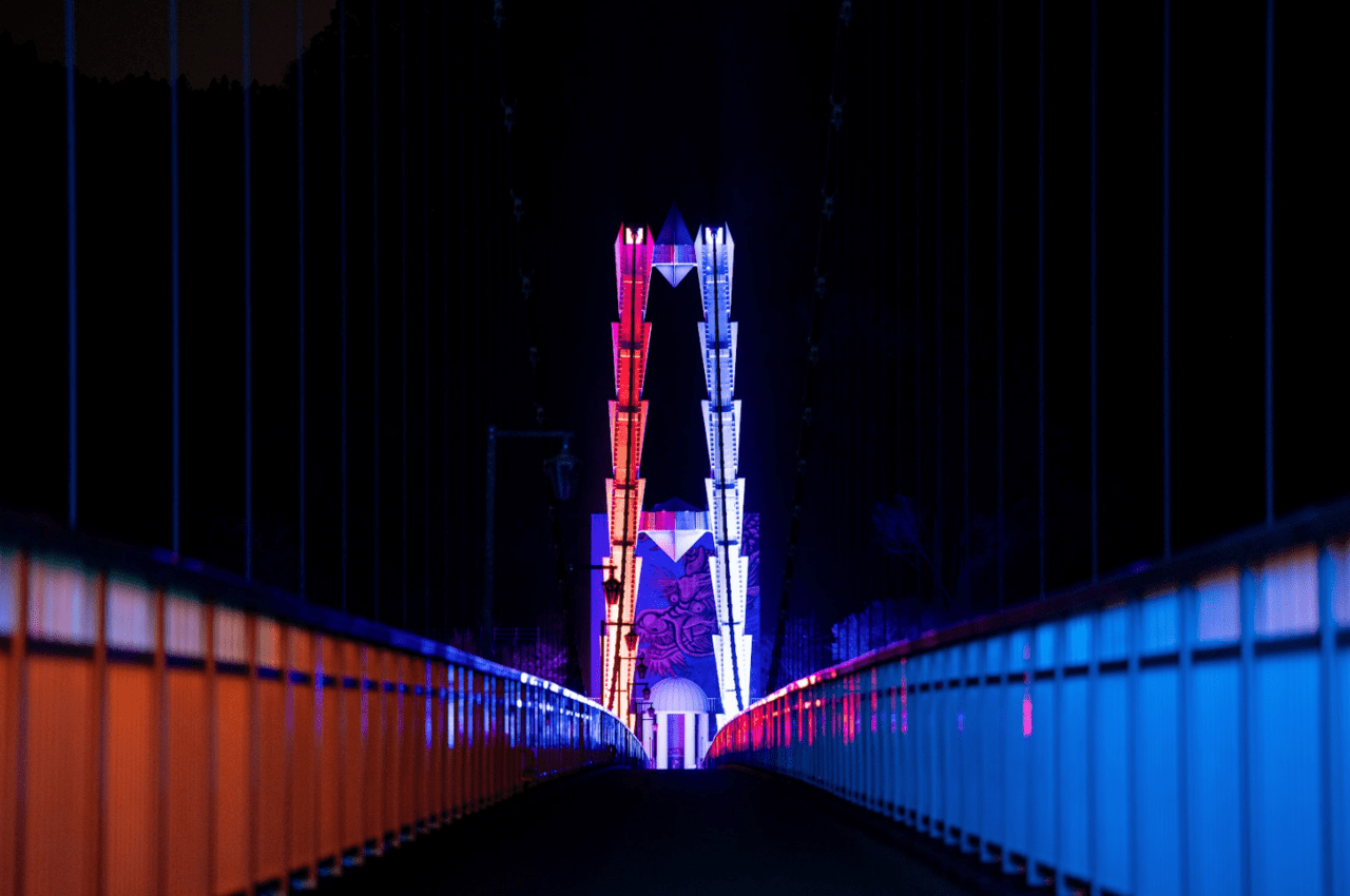 竜神大吊橋でライトアップを開催